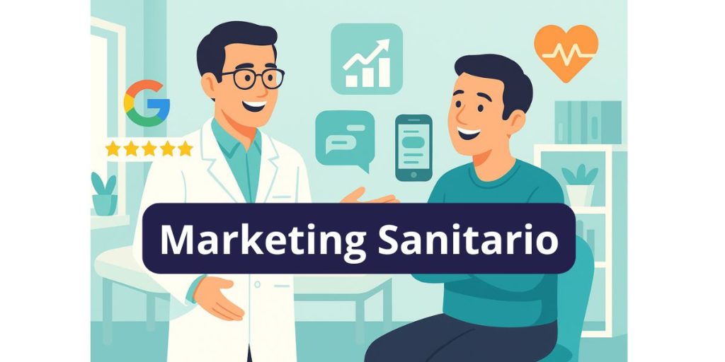 Marketing sanitario che spiega qualcosa al paziente