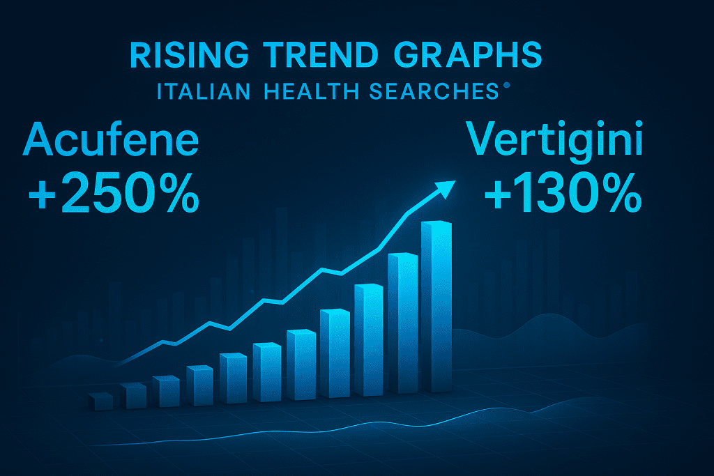 Statistiche Google Trends 2025: crescita ricerche sanitarie acufene e vertigini in Italia